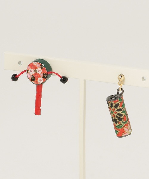 gargle(ガーグル)の「gargle ガーグル:JAPANシリーズ でんでん万華鏡 ピアス(ピアス(両耳用)・レディース・レッド/ネイビー・FREE)」の10枚目の写真