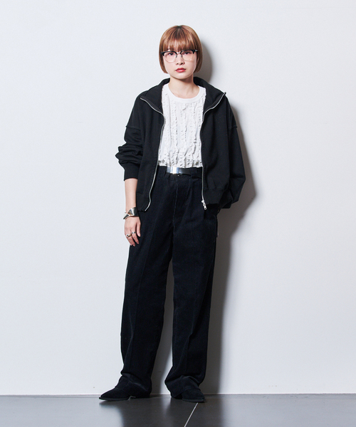 TAAKK(ターク)の「TAAKK RUFFLE PRINT T-SHIRTS TA825AW-JR092:Tシャツ(Tシャツ/カットソー・レディース・ブラック/ホワイト・MEDIUM)」の3枚目の写真