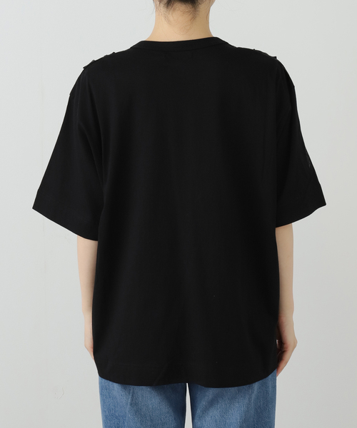 TAAKK(ターク)の「TAAKK RUFFLE PRINT T-SHIRTS TA825AW-JR092:Tシャツ(Tシャツ/カットソー・レディース・ブラック/ホワイト・MEDIUM)」の9枚目の写真
