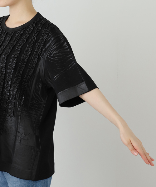 TAAKK(ターク)の「TAAKK RUFFLE PRINT T-SHIRTS TA825AW-JR092:Tシャツ(Tシャツ/カットソー・レディース・ブラック/ホワイト・MEDIUM)」の11枚目の写真