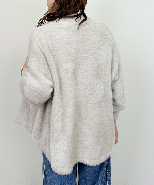 PICCIN（ピッチン）の「シャギーニットカーディガン（カーディガン/ボレロ・レディース・ブラック/ライトグレー/モカ・M）」の13枚目の写真