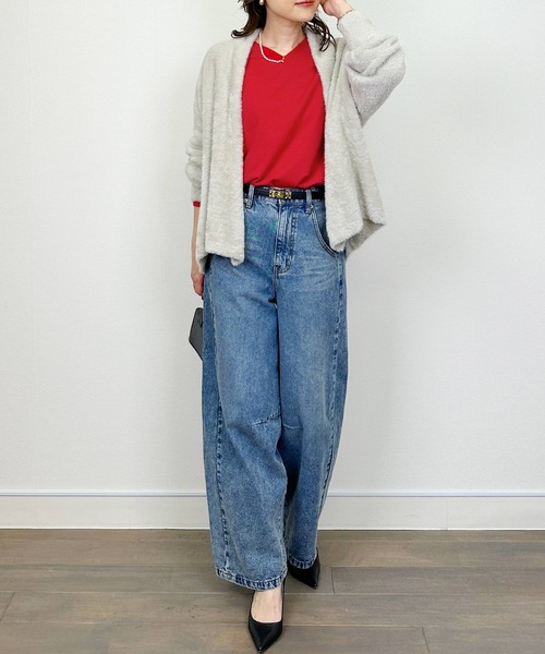 PICCIN（ピッチン）の「シャギーニットカーディガン（カーディガン/ボレロ・レディース・ブラック/ライトグレー/モカ・M）」の17枚目の写真