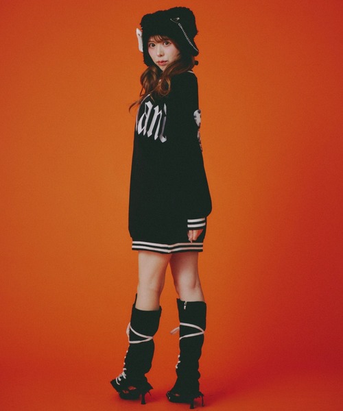 GALFY（ガルフィー）の「【GALFY】GAL スポオフショルミニワンピ / 【ガルフィー】オフショルダースウェットミニワンピース（ワンピース・レディース・杢グレー/ブラック/ホワイト・ONE SIZE）」の12枚目の写真