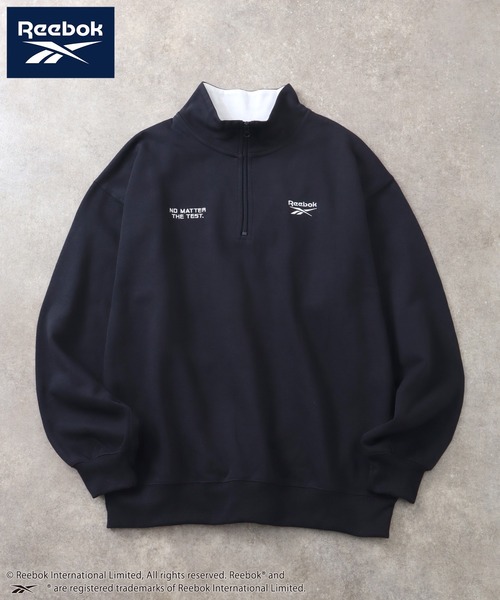 Reebok(リーボック)の「【Reebok/リーボック】裏起毛 ハーフジッププルオーバー スウェット(スウェット・メンズ・ネイビー/ホワイト/ブラック/アッシュグレー・M/L/LL)」の5枚目の写真