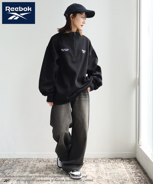 Reebok(リーボック)の「【Reebok/リーボック】裏起毛 ハーフジッププルオーバー スウェット(スウェット・メンズ・ネイビー/ホワイト/ブラック/アッシュグレー・M/L/LL)」の10枚目の写真