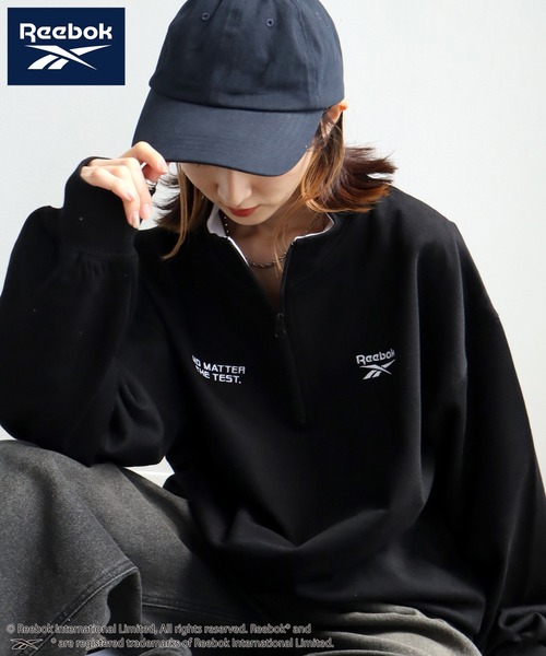 Reebok(リーボック)の「【Reebok/リーボック】裏起毛 ハーフジッププルオーバー スウェット(スウェット・メンズ・ネイビー/ホワイト/ブラック/アッシュグレー・M/L/LL)」の9枚目の写真