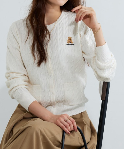 TeddyBear]ケーブルポケットニットカーディガン（カーディガン/ボレロ
