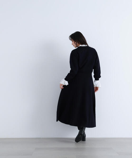 NATURAL BEAUTY BASIC（ナチュラルビューティーベーシック）の「◇【Oggi掲載】ダブルフェイスニットセットアップ（ワンピース・レディース・チャコールグレー/ダークブラウン/ライトグリーン・MEDIUM/P/S）」の12枚目の写真