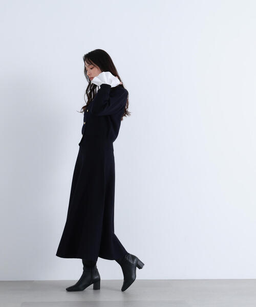 NATURAL BEAUTY BASIC（ナチュラルビューティーベーシック）の「◇【Oggi掲載】ダブルフェイスニットセットアップ（ワンピース・レディース・チャコールグレー/ダークブラウン/ライトグリーン・MEDIUM/P/S）」の16枚目の写真