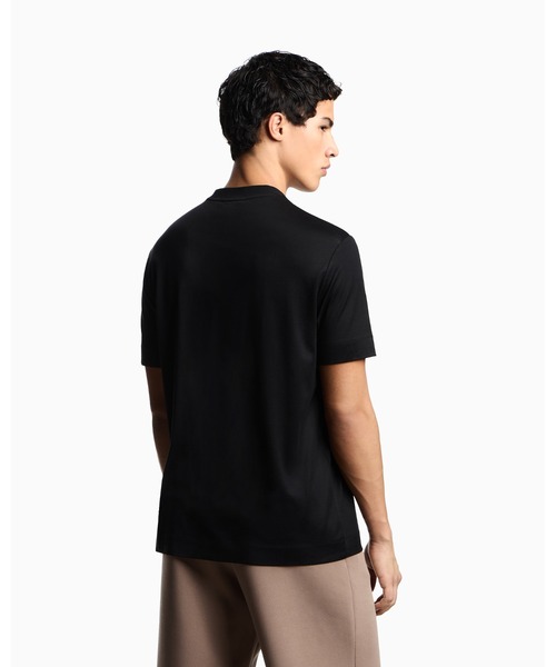 EMPORIO ARMANI(エンポリオアルマーニ)の「【エンポリオ アルマーニ】Tシャツ リヨセル混紡ジャージー ポケット&3Dエフェクトロゴ(Tシャツ/カットソー・メンズ・ブラック・LARGE/MEDIUM/SMALL/X-LARGE/X-SMALL)」の4枚目の写真
