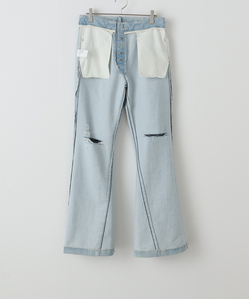 セール】TANAKA FLARE JEAN TROUSERS ST-107-25-IC：デニムパンツ