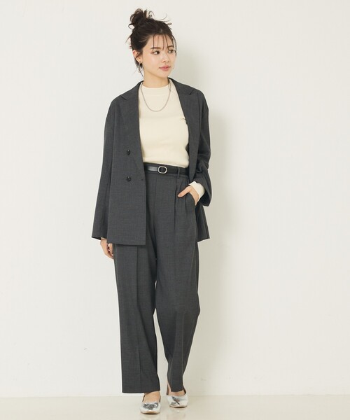 abahouse mavie（アバハウスマヴィ）の「【上下２点セットアップ】グレンチェックジャケット＆セミワイドパンツセット（セットアップ・レディース・ブラウン系その他/チャコールグレー・36/38/40）」の8枚目の写真