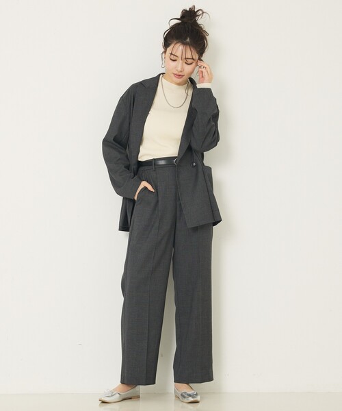 abahouse mavie（アバハウスマヴィ）の「【上下２点セットアップ】グレンチェックジャケット＆セミワイドパンツセット（セットアップ・レディース・ブラウン系その他/チャコールグレー・36/38/40）」の9枚目の写真