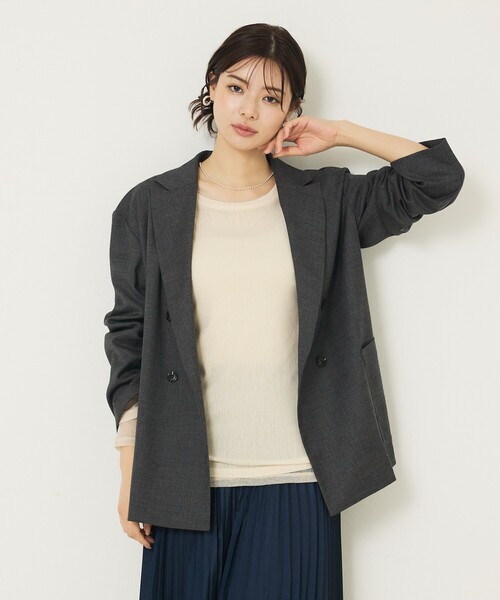 abahouse mavie（アバハウスマヴィ）の「【上下２点セットアップ】グレンチェックジャケット＆セミワイドパンツセット（セットアップ・レディース・ブラウン系その他/チャコールグレー・36/38/40）」の15枚目の写真