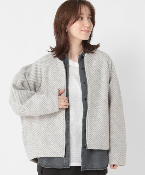 studio CLIP（スタディオクリップ）の「ノーカラーコクーンコート（ノーカラーコート・レディース・ベージュ/ブラック/グレー・FREE）」の4枚目の写真