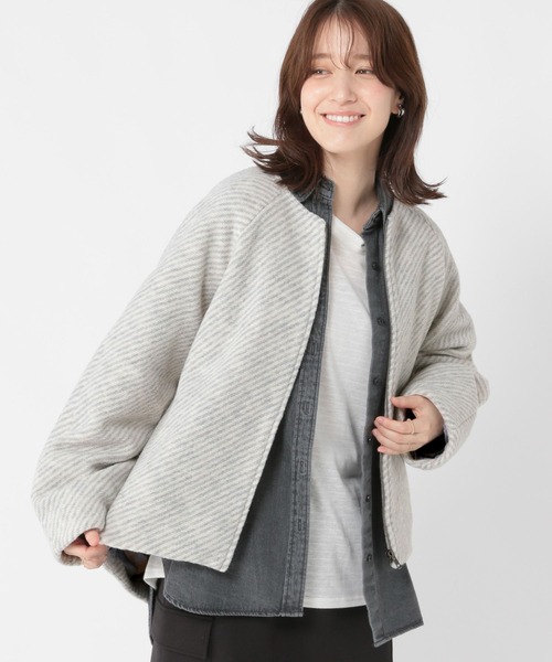 studio CLIP（スタディオクリップ）の「ノーカラーコクーンコート（ノーカラーコート・レディース・ベージュ/ブラック/グレー・FREE）」の6枚目の写真