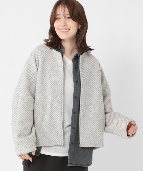 studio CLIP（スタディオクリップ）の「ノーカラーコクーンコート（ノーカラーコート・レディース・ベージュ/ブラック/グレー・FREE）」の7枚目の写真