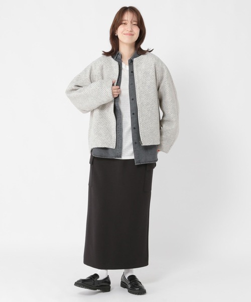 studio CLIP（スタディオクリップ）の「ノーカラーコクーンコート（ノーカラーコート・レディース・ベージュ/ブラック/グレー・FREE）」の8枚目の写真