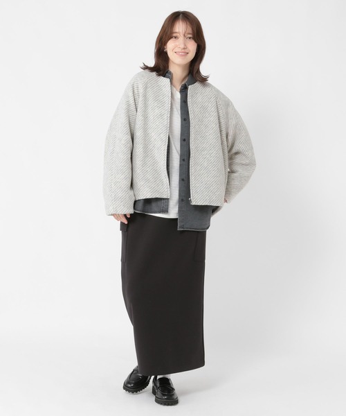 studio CLIP（スタディオクリップ）の「ノーカラーコクーンコート（ノーカラーコート・レディース・ベージュ/ブラック/グレー・FREE）」の9枚目の写真