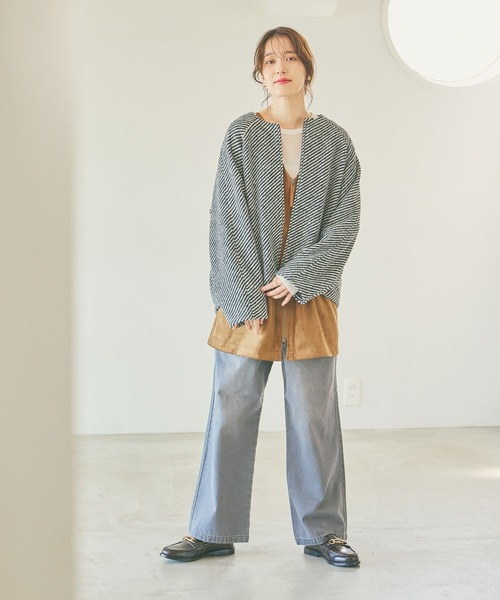 studio CLIP（スタディオクリップ）の「ノーカラーコクーンコート（ノーカラーコート・レディース・ベージュ/ブラック/グレー・FREE）」の15枚目の写真