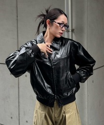 Chikashitsu +（チカシツプラス）の「【Chikashitsu +】round stitch coating jacket / 【チカシツプラス】ラウンドステッチコーティングジャケット（ブルゾン）」