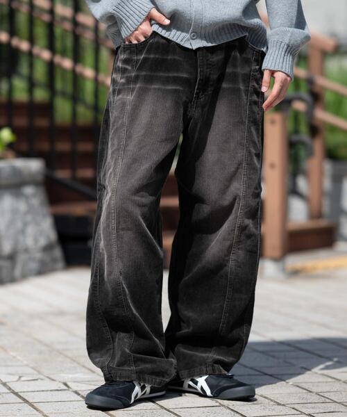 WEGO（ウィゴー）の「WEGO/【25年秋冬新作】イージー3Dバレルレッグコーデュロイパンツ（その他パンツ・メンズ・ブラウン/ダークブラウン/ブラック系その他・MEDIUM/LARGE）」の2枚目の写真