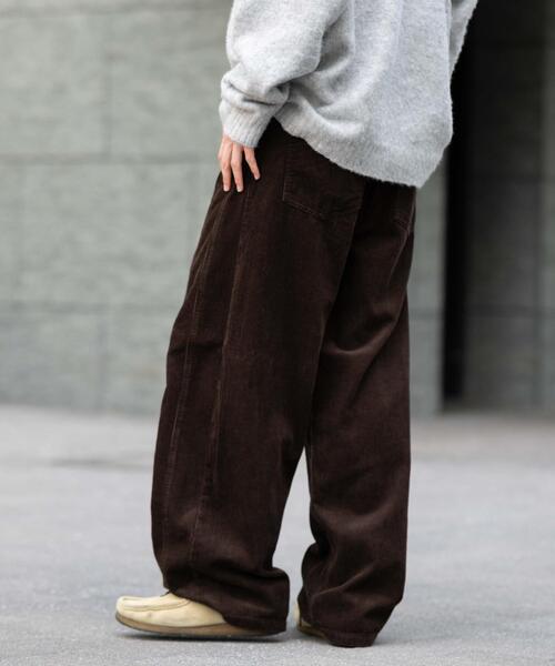 WEGO（ウィゴー）の「WEGO/【25年秋冬新作】イージー3Dバレルレッグコーデュロイパンツ（その他パンツ・メンズ・ブラウン/ダークブラウン/ブラック系その他・MEDIUM/LARGE）」の17枚目の写真