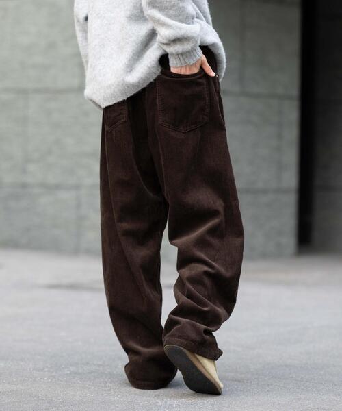 WEGO（ウィゴー）の「WEGO/【25年秋冬新作】イージー3Dバレルレッグコーデュロイパンツ（その他パンツ・メンズ・ブラウン/ダークブラウン/ブラック系その他・MEDIUM/LARGE）」の19枚目の写真