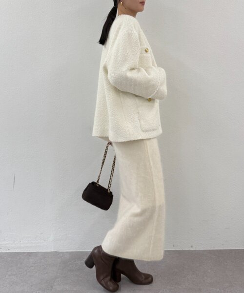 セール】ツイードジャケット（ノーカラージャケット）｜LOUNGEDRESS