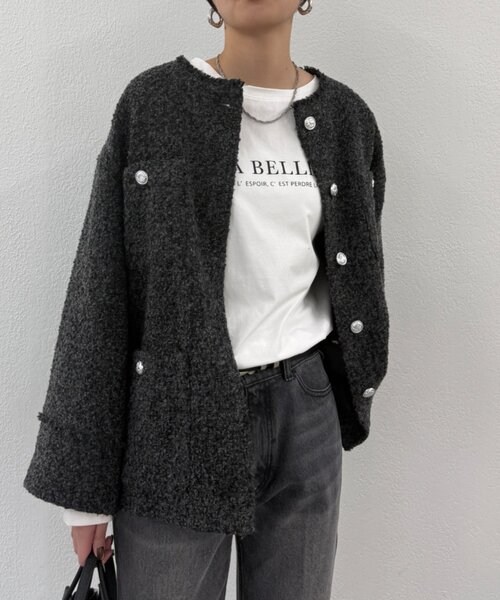 セール】【20周年限定】ツイードジャケット（ノーカラージャケット