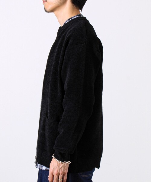 GLOSTER（グロスター）の「【チクチクしないニットシリーズ】モールダブルフェイス クルージップカーデ（カーディガン/ボレロ・メンズ・カーキ/ブラック/ネイビー・S/M/L）」の7枚目の写真