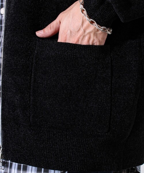 GLOSTER（グロスター）の「【チクチクしないニットシリーズ】モールダブルフェイス クルージップカーデ（カーディガン/ボレロ・メンズ・カーキ/ブラック/ネイビー・S/M/L）」の12枚目の写真
