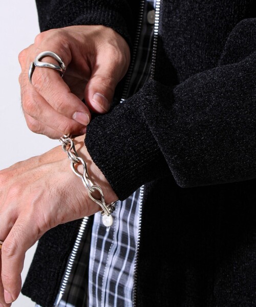 GLOSTER（グロスター）の「【チクチクしないニットシリーズ】モールダブルフェイス クルージップカーデ（カーディガン/ボレロ・メンズ・カーキ/ブラック/ネイビー・S/M/L）」の13枚目の写真