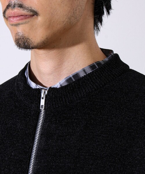 GLOSTER（グロスター）の「【チクチクしないニットシリーズ】モールダブルフェイス クルージップカーデ（カーディガン/ボレロ・メンズ・カーキ/ブラック/ネイビー・S/M/L）」の16枚目の写真