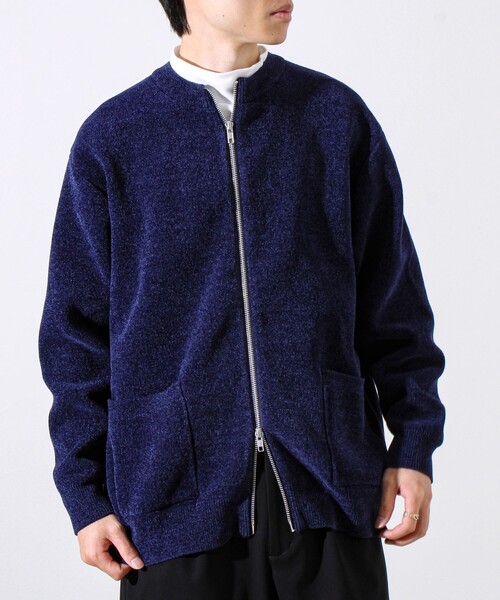 GLOSTER（グロスター）の「【チクチクしないニットシリーズ】モールダブルフェイス クルージップカーデ（カーディガン/ボレロ・メンズ・カーキ/ブラック/ネイビー・S/M/L）」の22枚目の写真