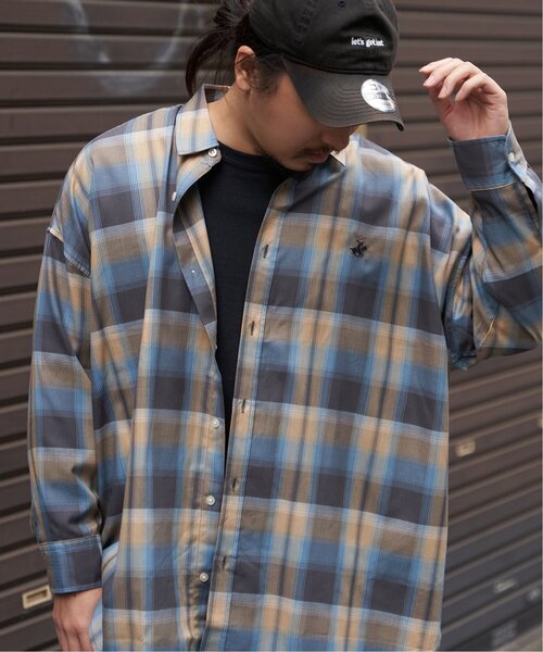 BEVERLY HILLS POLO CLUB（ビバリーヒルズポロクラブ）の「BEVERLY HILLS POLO CLUB TRルーズシルエットシャツ（シャツ/ブラウス・レディース・ブラック/サックスブルー/イエロー系/オレンジ系/グリーン系/グレー・M）」の4枚目の写真