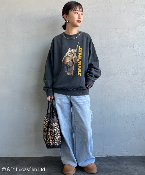 GOOD ROCK SPEED（グッドロックスピード）の「[GOOD ROCK SPEED/グッドロックスピード] 別注 / STAR WARS / EWOK / プリントスウェット / ディズニー（スウェット・レディース・チャコールグレー・M/XL/L）」の6枚目の写真