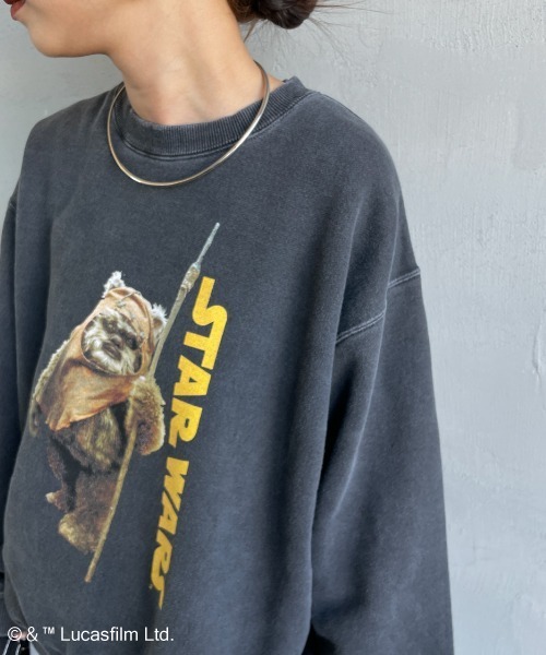 GOOD ROCK SPEED（グッドロックスピード）の「[GOOD ROCK SPEED/グッドロックスピード] 別注 / STAR WARS / EWOK / プリントスウェット / ディズニー（スウェット・レディース・チャコールグレー・M/XL/L）」の9枚目の写真