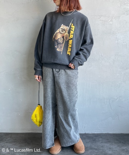 GOOD ROCK SPEED（グッドロックスピード）の「[GOOD ROCK SPEED/グッドロックスピード] 別注 / STAR WARS / EWOK / プリントスウェット / ディズニー（スウェット・レディース・チャコールグレー・M/XL/L）」の15枚目の写真
