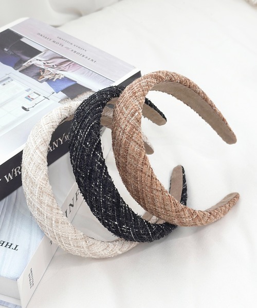 apres jour（アプレジュール）の「【apres jour×ARIAZ】ツイードカチューシャ（カチューシャ・レディース・ベージュ/オフホワイト/ブラック・FREE）」の4枚目の写真