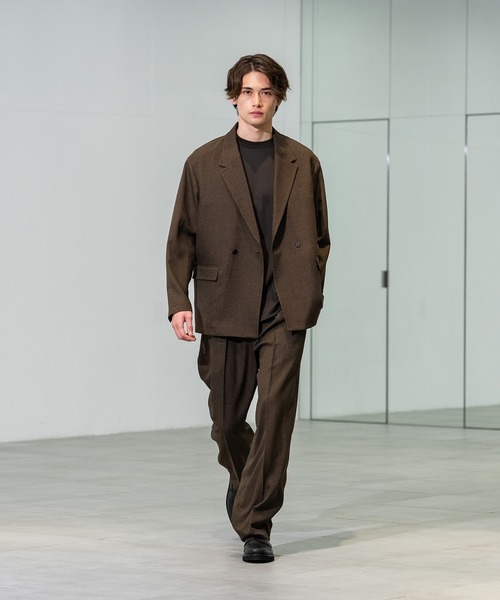 CITY TOKYO（シティトウキョウ）の「【CITY TOKYO/シティートーキョー】SUMMER TWEED ダブルブレザー（テーラードジャケット・メンズ・ブラウン・1/2）」の2枚目の写真