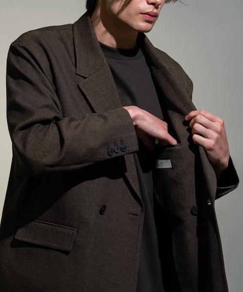 CITY TOKYO（シティトウキョウ）の「【CITY TOKYO/シティートーキョー】SUMMER TWEED ダブルブレザー（テーラードジャケット・メンズ・ブラウン・1/2）」の8枚目の写真