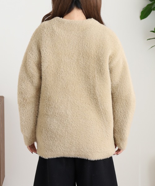 OMNES（オムネス）の「OMNES Supremo フェザーヤーンダブルフェイスニットカーディガン（カーディガン/ボレロ・レディース・グレー・FREE）」の16枚目の写真