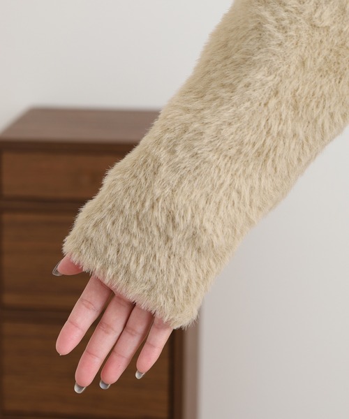 OMNES（オムネス）の「OMNES Supremo フェザーヤーンダブルフェイスニットカーディガン（カーディガン/ボレロ・レディース・グレー・FREE）」の4枚目の写真