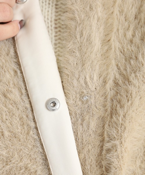 OMNES（オムネス）の「OMNES Supremo フェザーヤーンダブルフェイスニットカーディガン（カーディガン/ボレロ・レディース・グレー・FREE）」の2枚目の写真