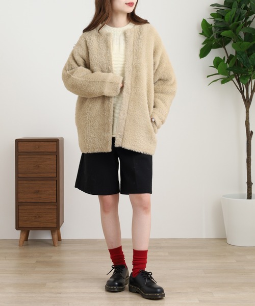 OMNES（オムネス）の「OMNES Supremo フェザーヤーンダブルフェイスニットカーディガン（カーディガン/ボレロ・レディース・グレー・FREE）」の13枚目の写真