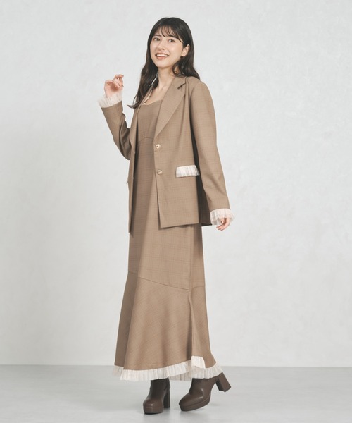 31 Sons de mode（トランテアン　ソン　ドゥ　モード）の「WEB限定アイテム チュールフリルジャケット（テーラードジャケット・レディース・ピンク/アイボリー/ブラウン系・ﾌﾘ-）」の21枚目の写真