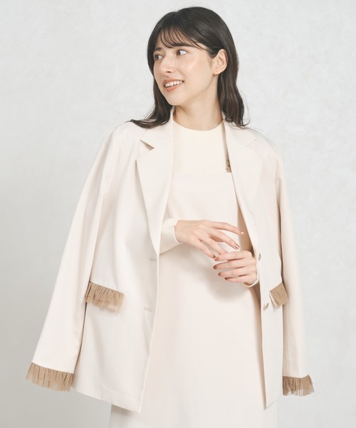 31 Sons de mode（トランテアン　ソン　ドゥ　モード）の「WEB限定アイテム チュールフリルジャケット（テーラードジャケット・レディース・ピンク/アイボリー/ブラウン系・ﾌﾘ-）」の22枚目の写真