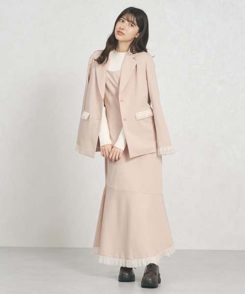 31 Sons de mode（トランテアン　ソン　ドゥ　モード）の「WEB限定アイテム チュールフリルジャケット（テーラードジャケット・レディース・ピンク/アイボリー/ブラウン系・ﾌﾘ-）」の13枚目の写真