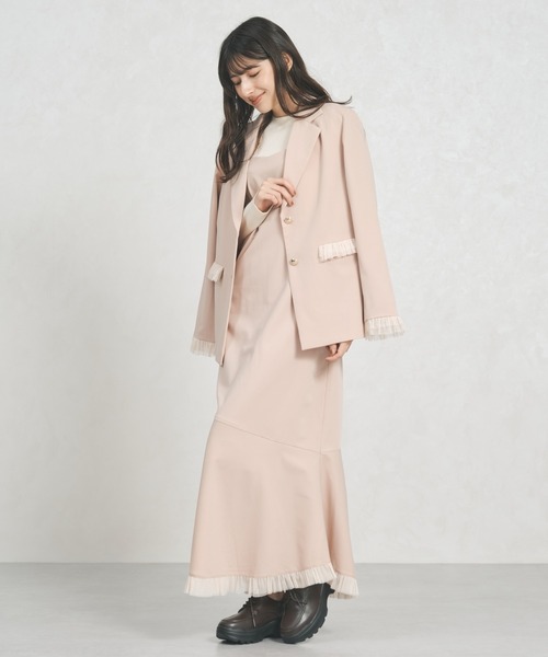 31 Sons de mode（トランテアン　ソン　ドゥ　モード）の「WEB限定アイテム チュールフリルジャケット（テーラードジャケット・レディース・ピンク/アイボリー/ブラウン系・ﾌﾘ-）」の12枚目の写真